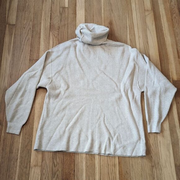 Free People Chunky Turtleneck Sweater Tam Beige - Picture 1 of 4